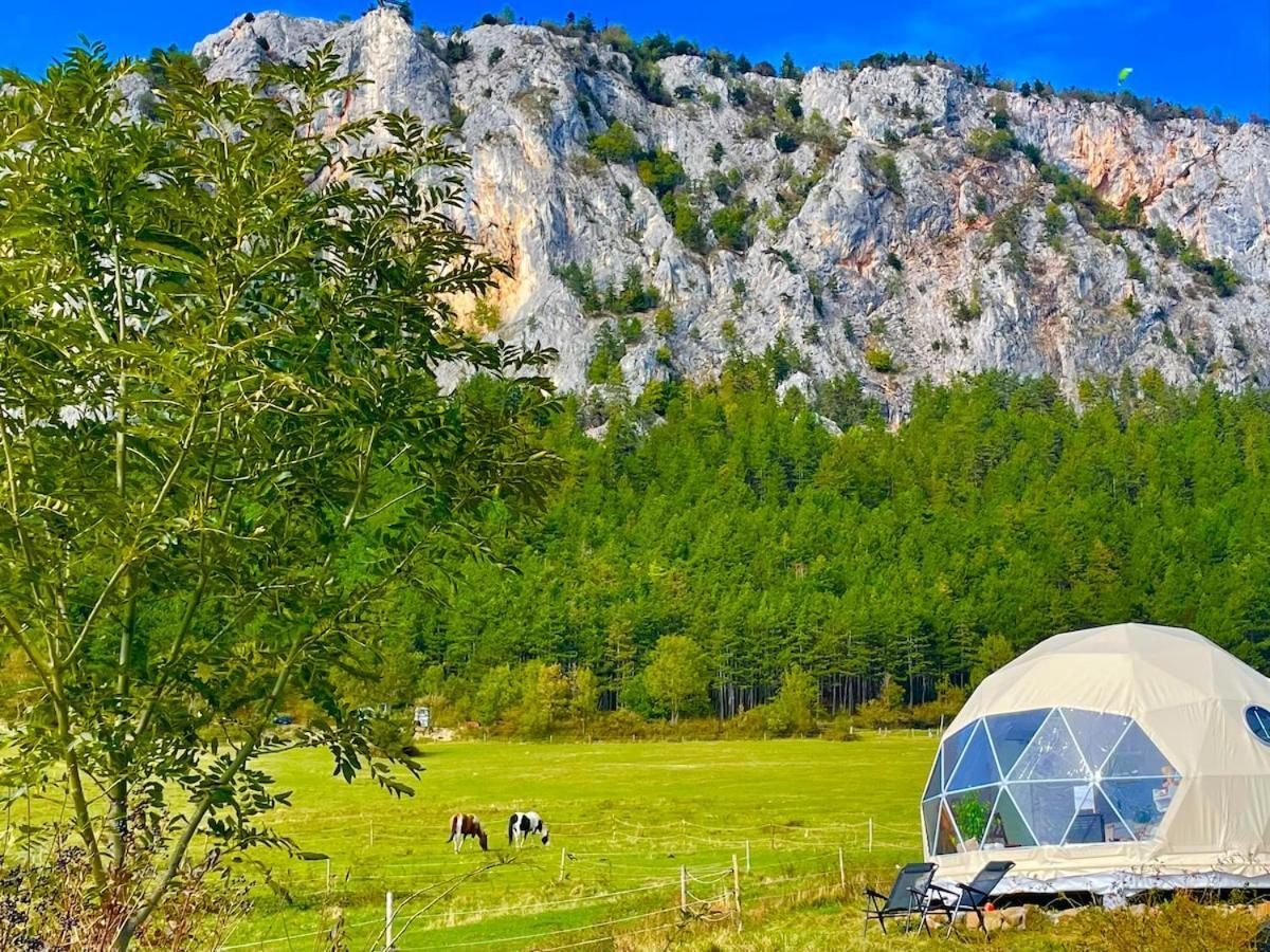 Glamping Hohe Wand - Zelt Mit Sternenfenster Und Whirlpool Hotel Maiersdorf Luaran gambar